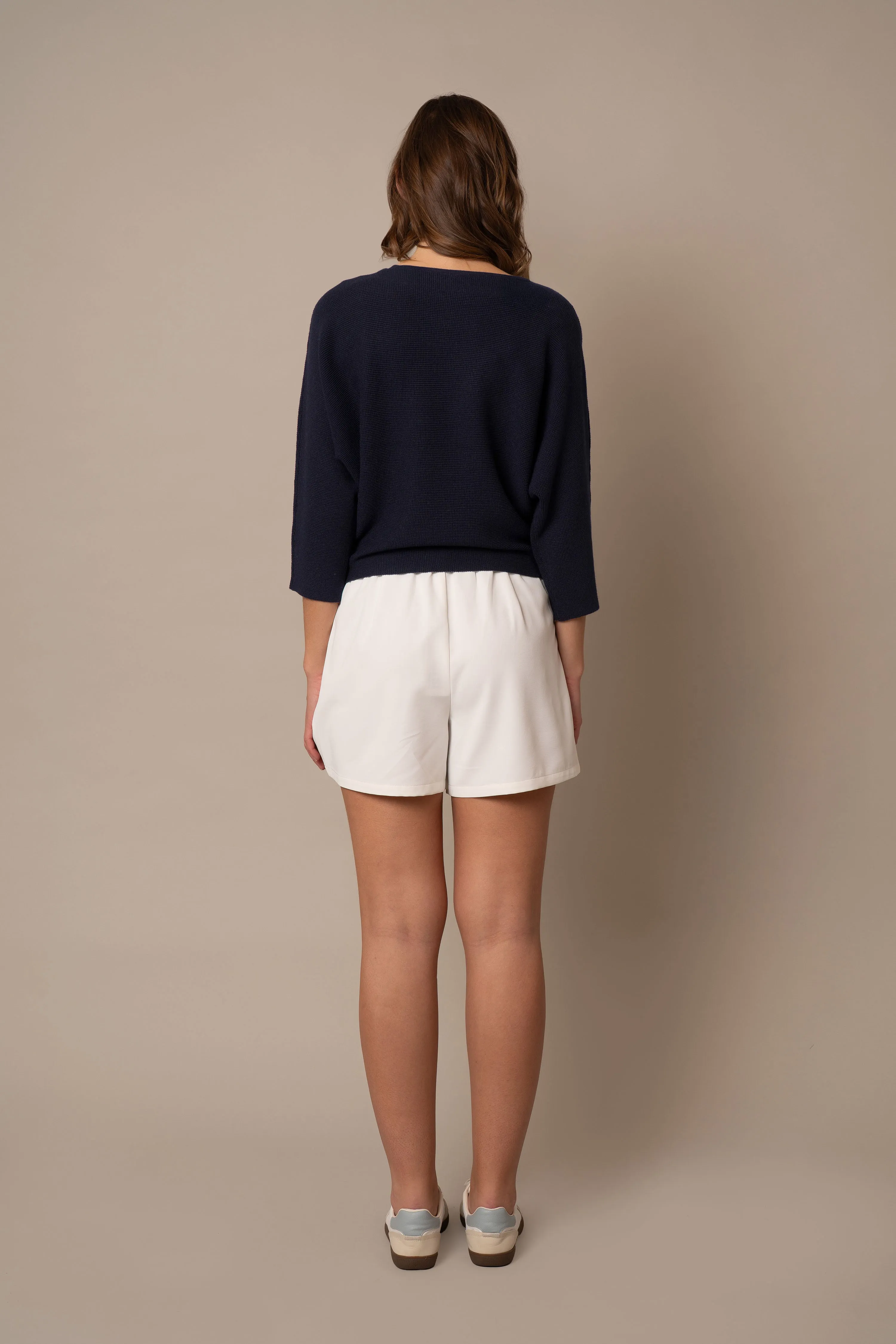 3/4 Sleeve Boat Neck Pullover oversized feel