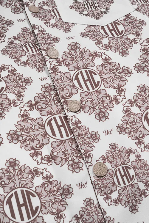 Baroque Pattern Oversized Shirt slimming design