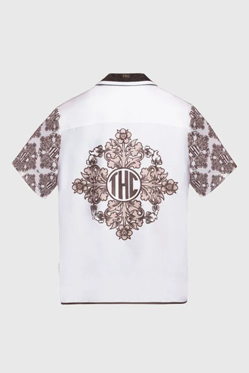 Baroque Pattern Oversized Shirt slimming design