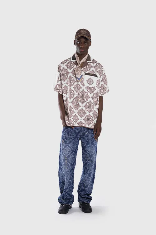 Baroque Pattern Oversized Shirt slimming design