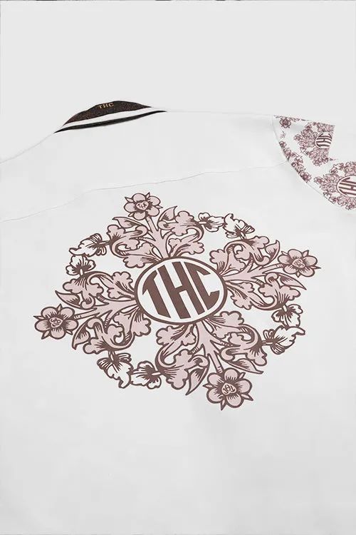 Baroque Pattern Oversized Shirt slimming design