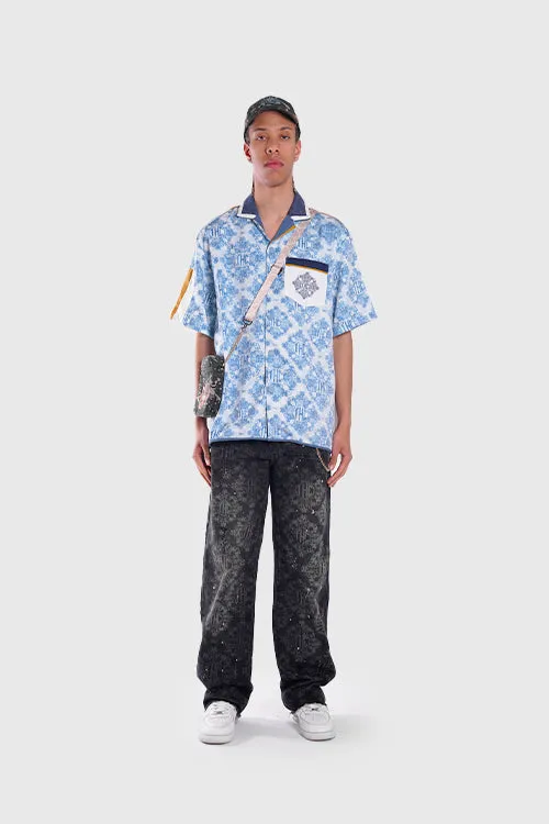 Baroque Pattern Oversized Shirt team uniform