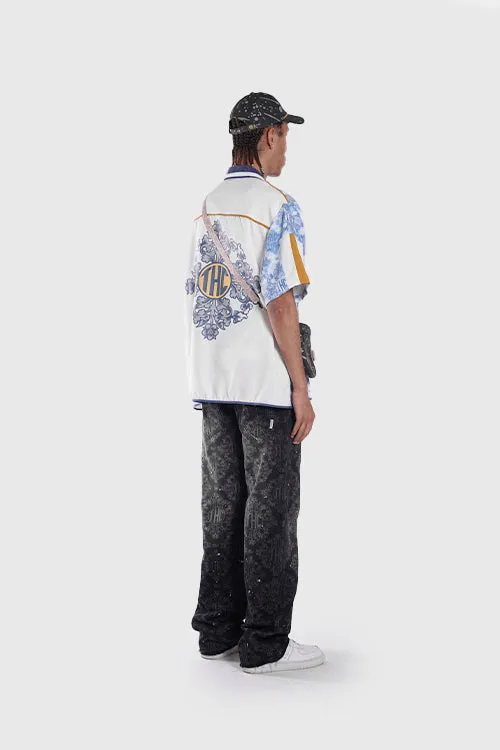Baroque Pattern Oversized Shirt team uniform