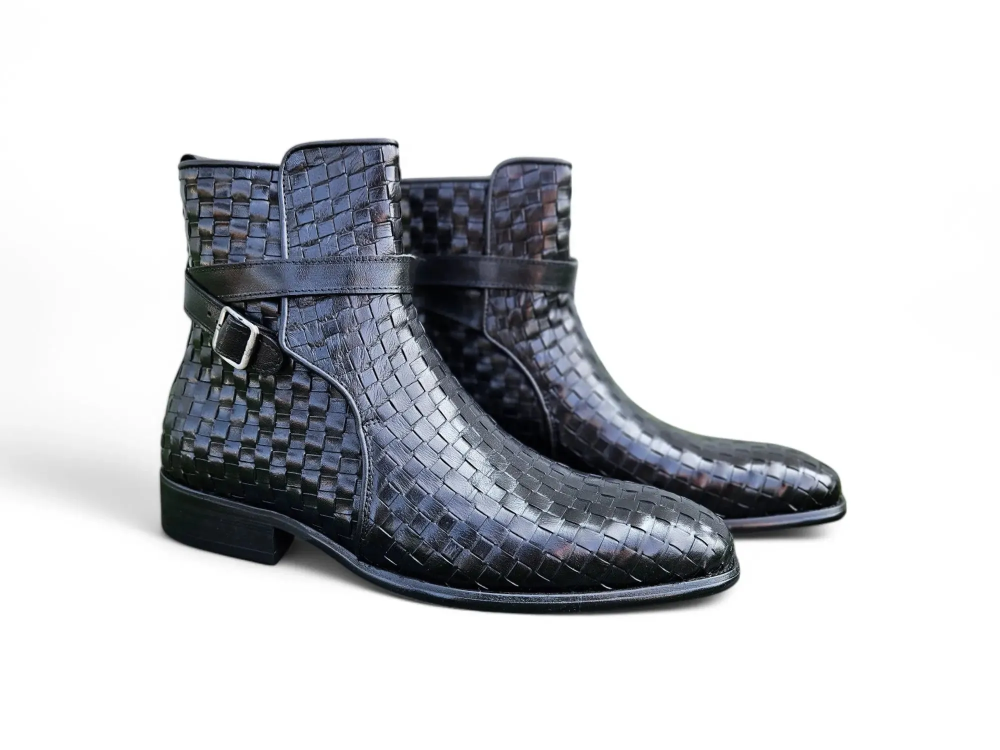 Basket Weave Calfskin Buckle Boot urban gear