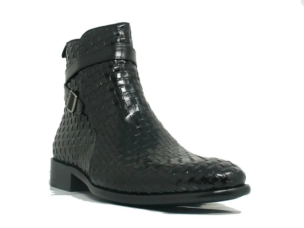 Basket Weave Calfskin Buckle Boot urban gear