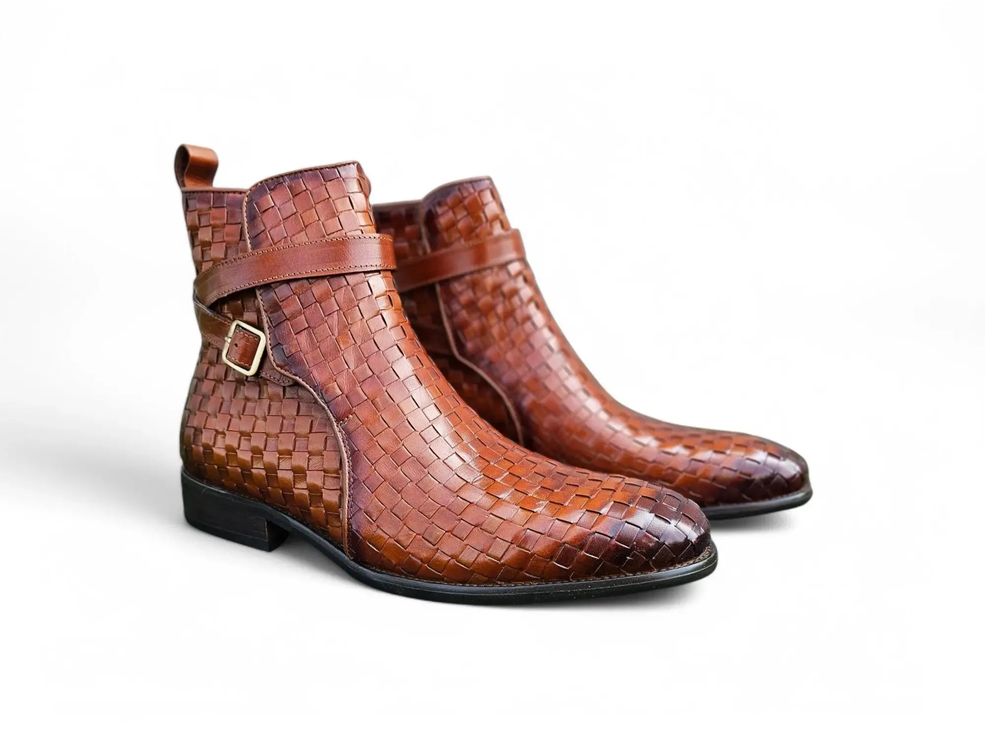 Basket Weave Calfskin Buckle Boot urban gear