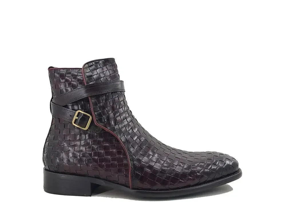 Basket Weave Calfskin Buckle Boot urban gear