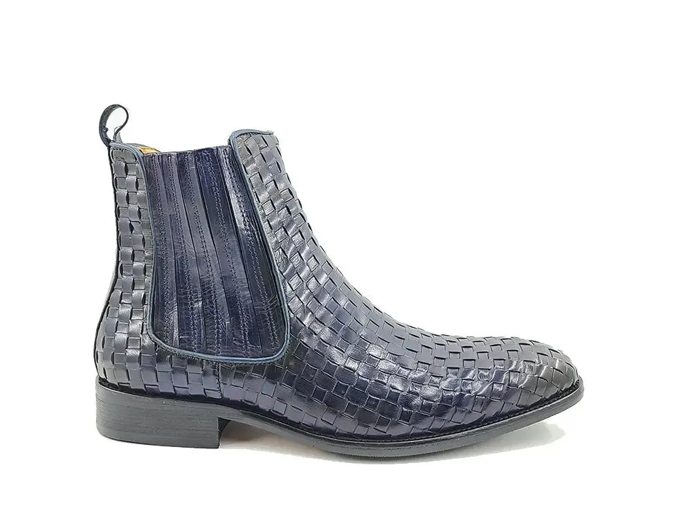 Basket Weave Leather Chelsea Boot bold soul