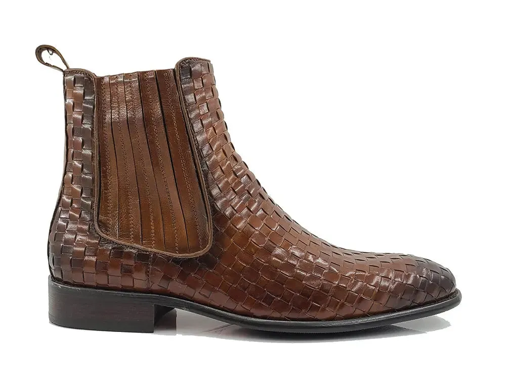 Basket Weave Leather Chelsea Boot bold soul
