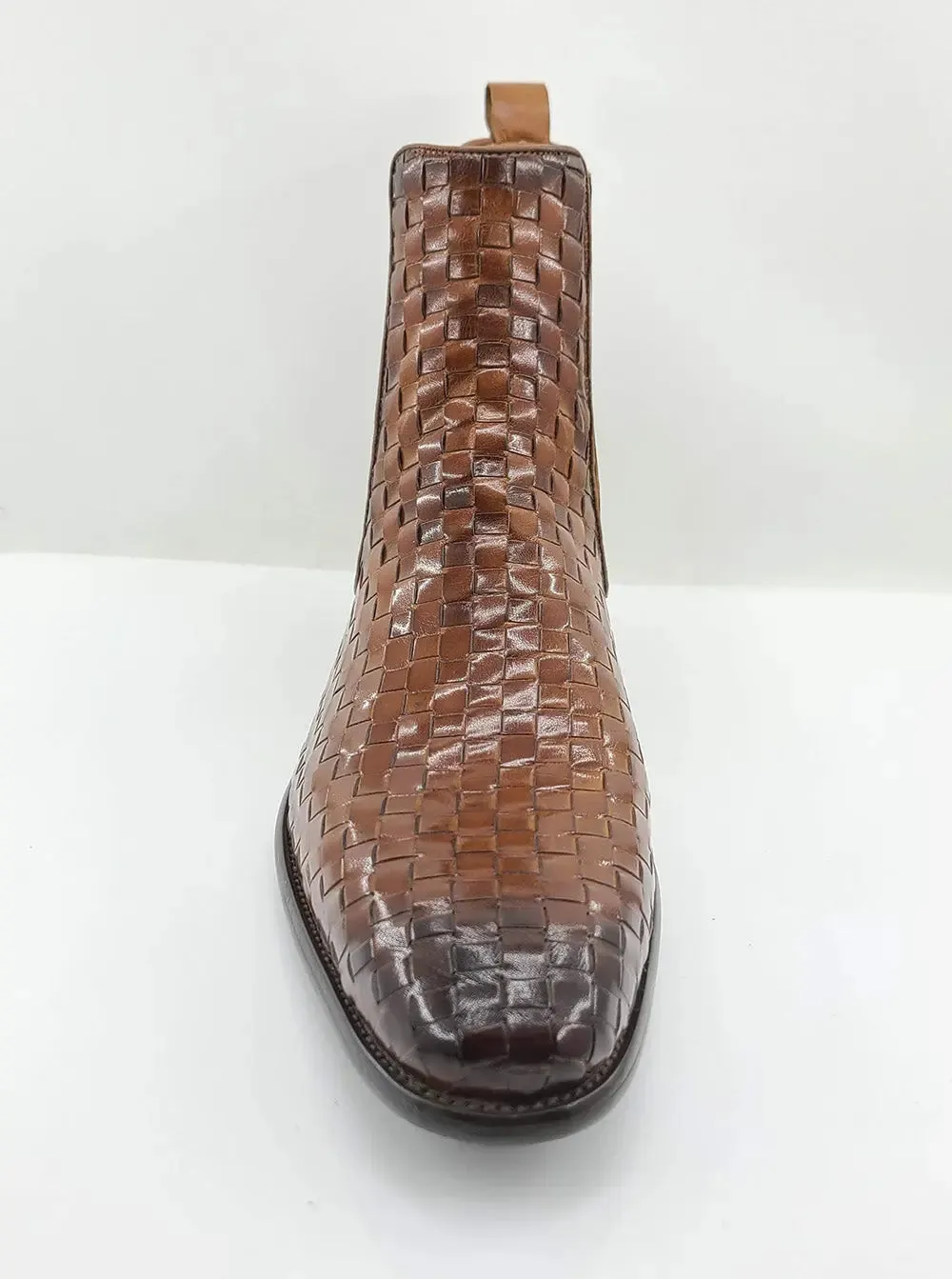 Basket Weave Leather Chelsea Boot bold soul