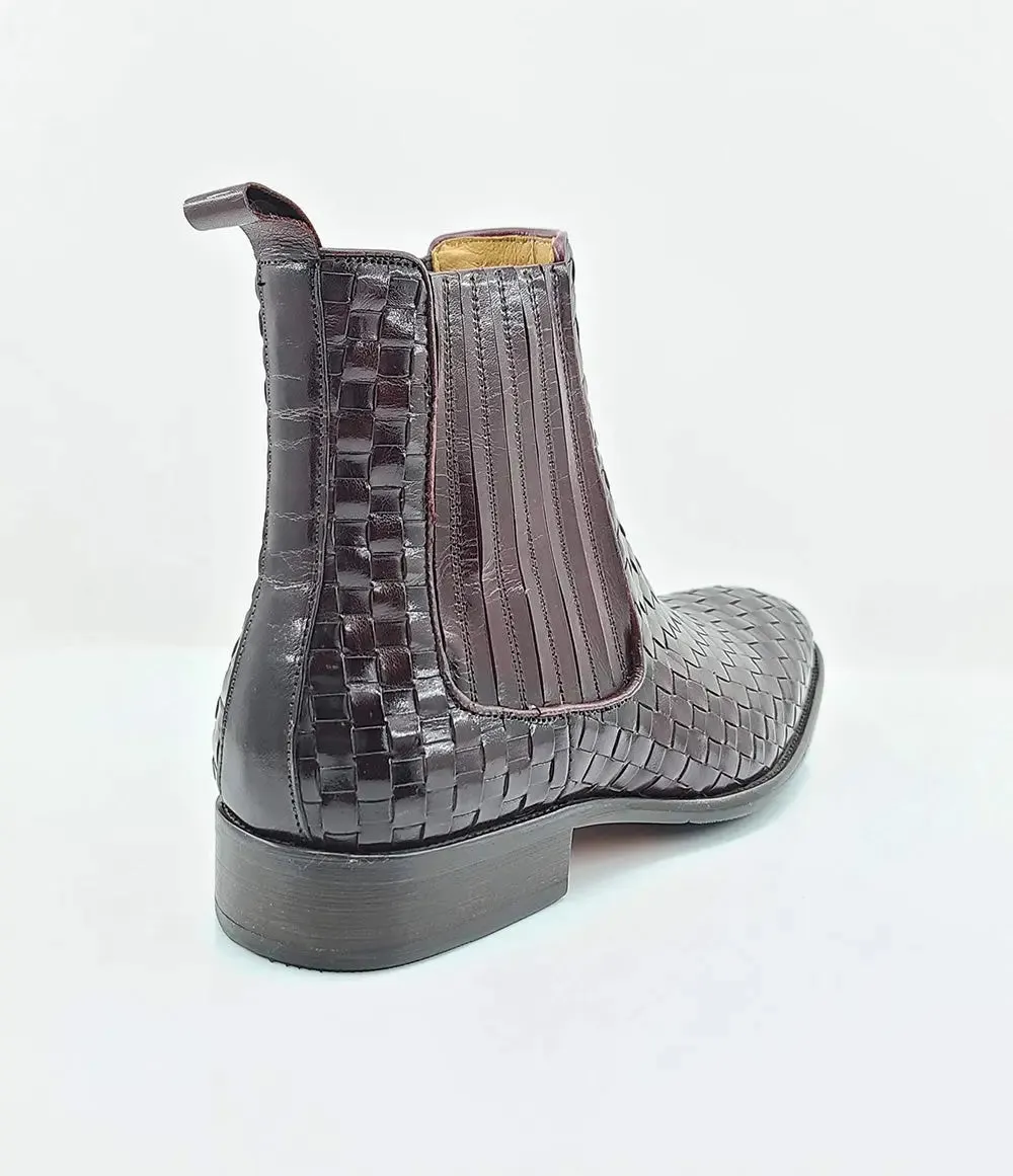 Basket Weave Leather Chelsea Boot bold soul