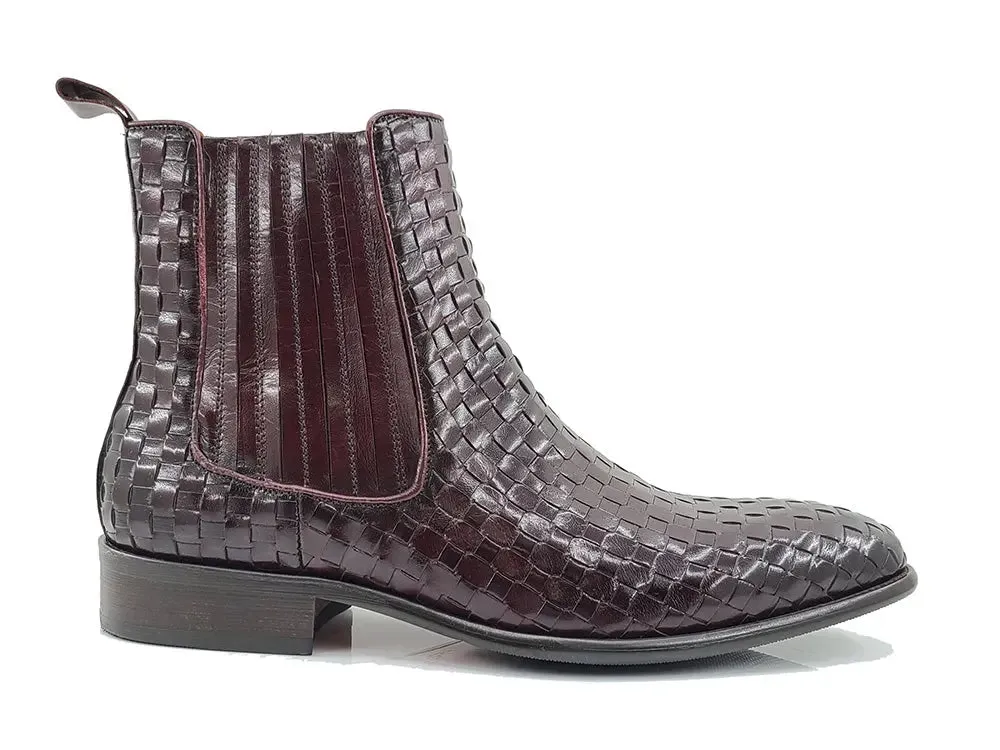 Basket Weave Leather Chelsea Boot bold soul