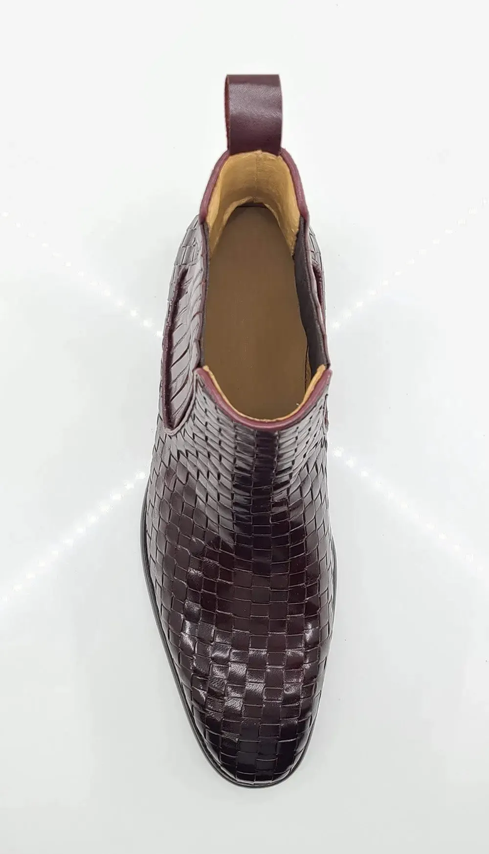 Basket Weave Leather Chelsea Boot bold soul