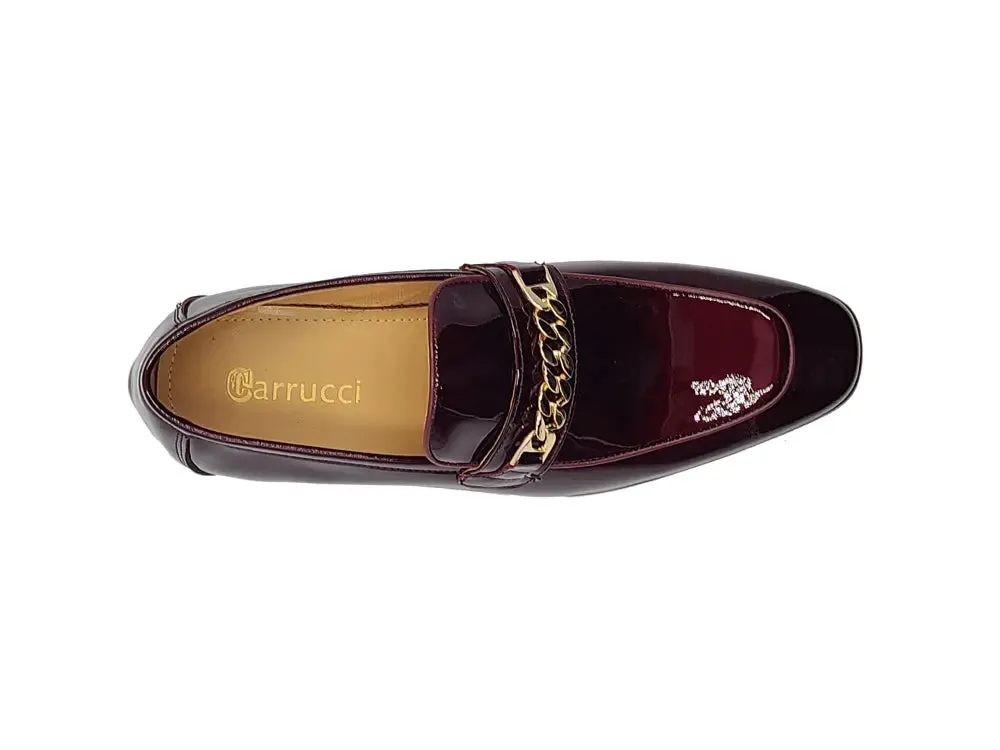 Beveled Squared Toe Patent Leather Loafer cozy motion