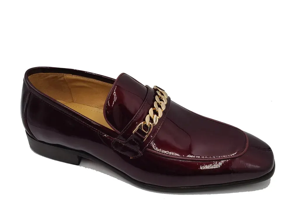 Beveled Squared Toe Patent Leather Loafer cozy motion