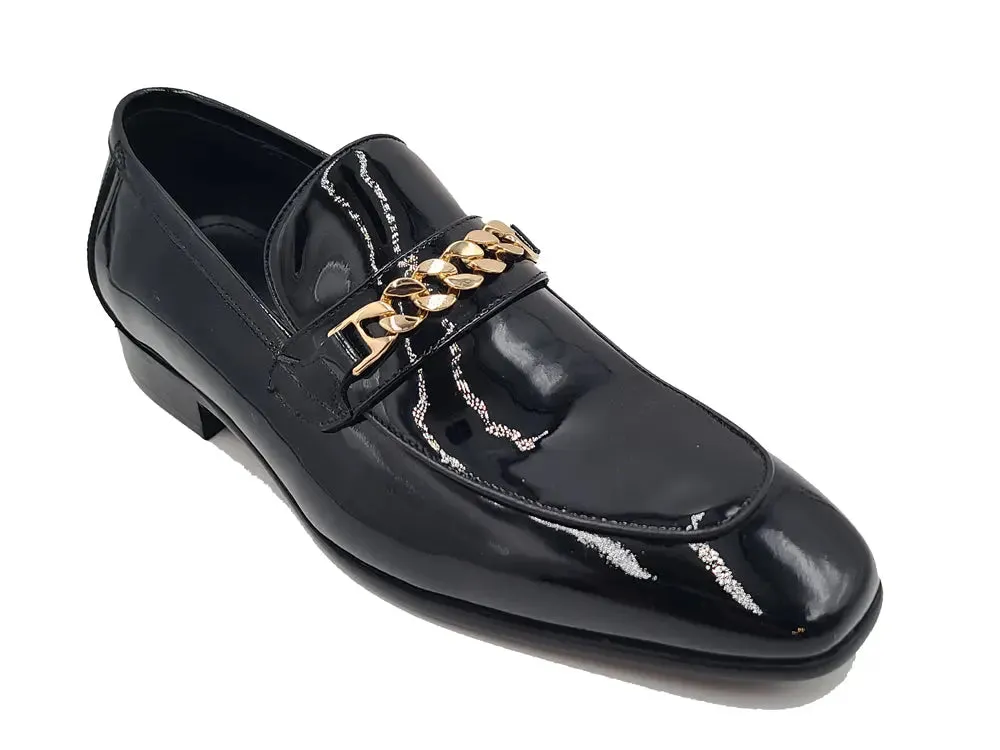 Beveled Squared Toe Patent Leather Loafer cozy motion