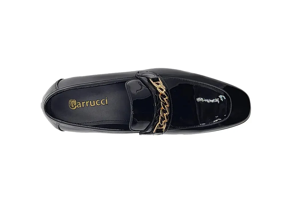 Beveled Squared Toe Patent Leather Loafer cozy motion