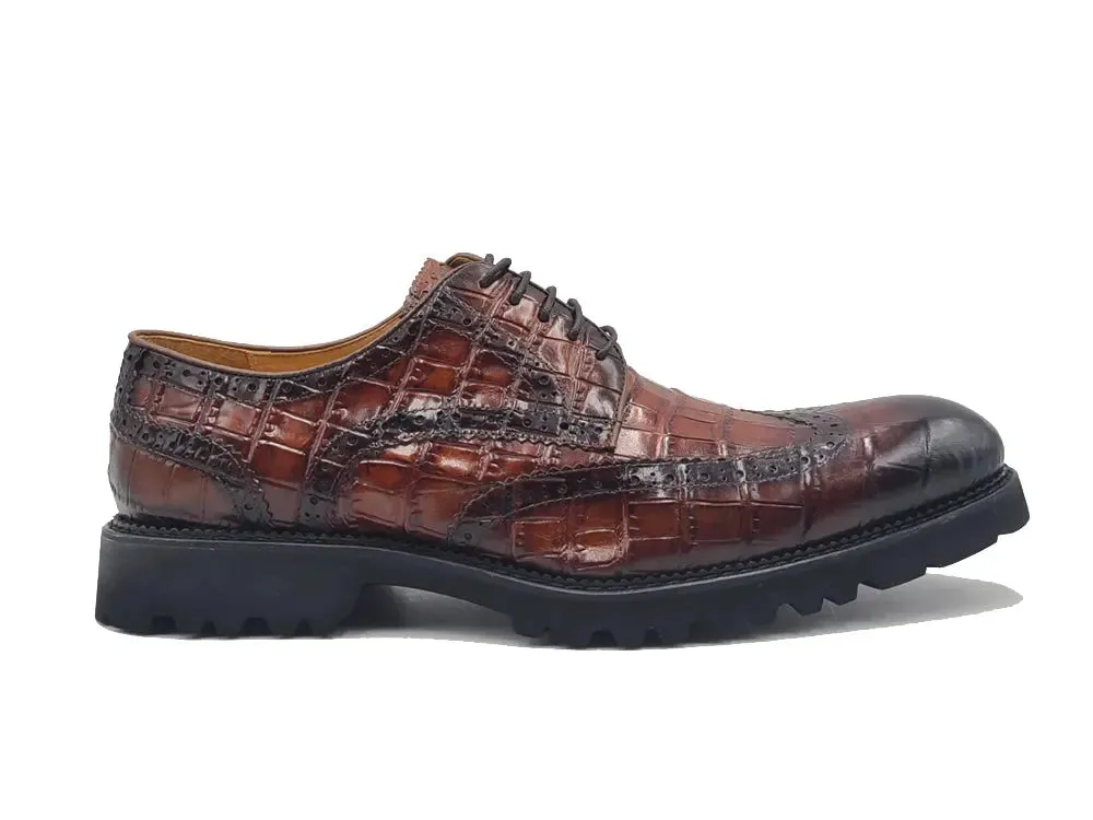 Blucher Style Alligator Embossed Oxford relaxed charm