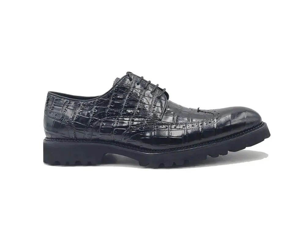 Blucher Style Alligator Embossed Oxford relaxed charm