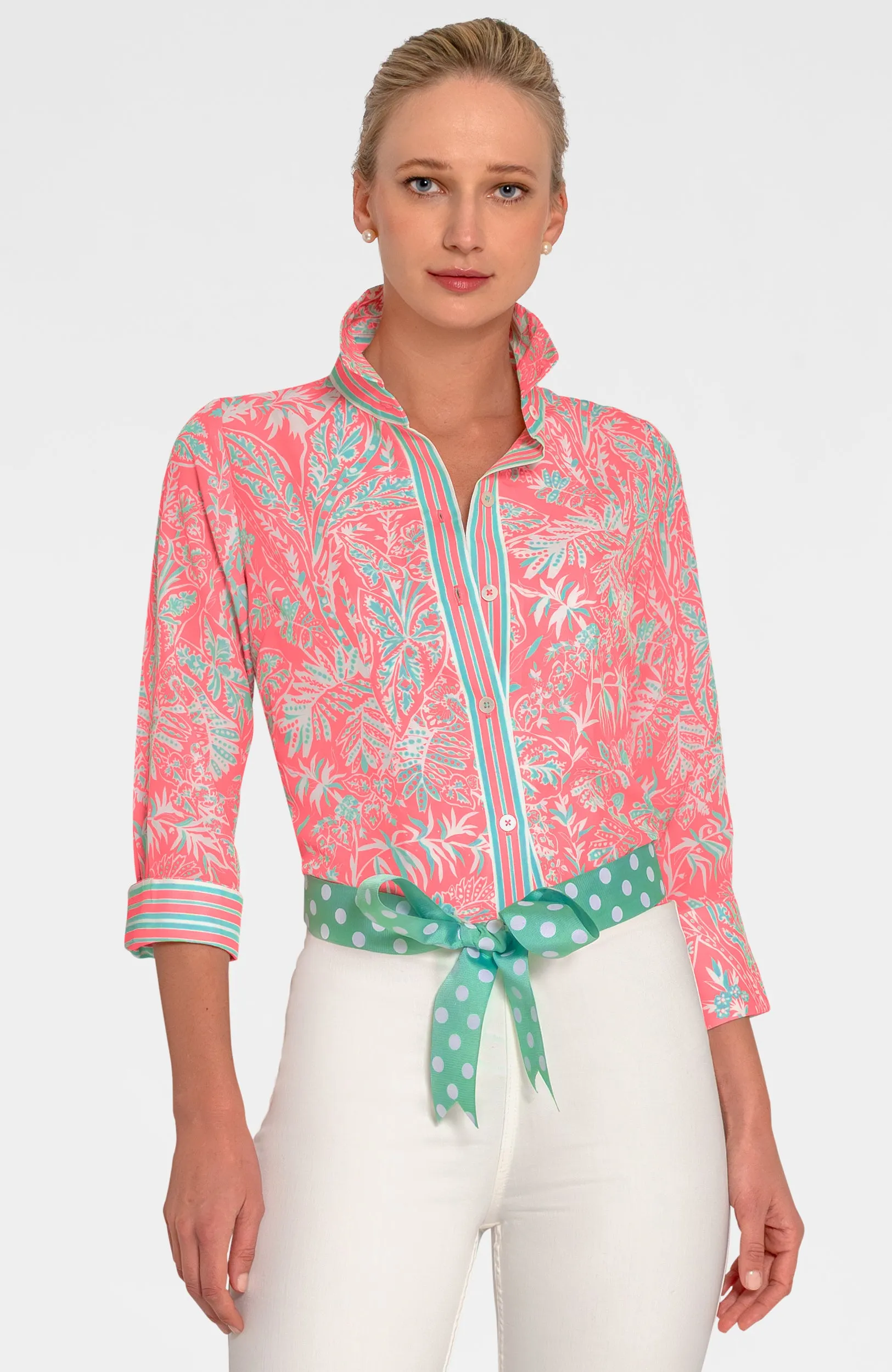 Boyfriend Shirt - Vintage Vines stress-free comfort