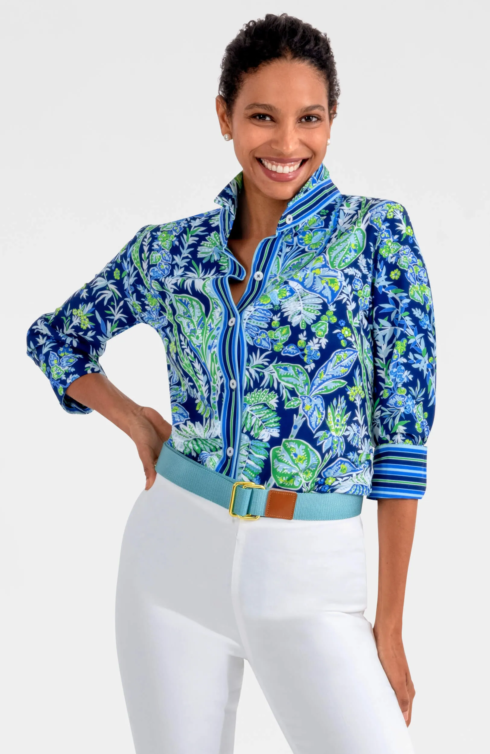 Boyfriend Shirt - Vintage Vines stress-free comfort