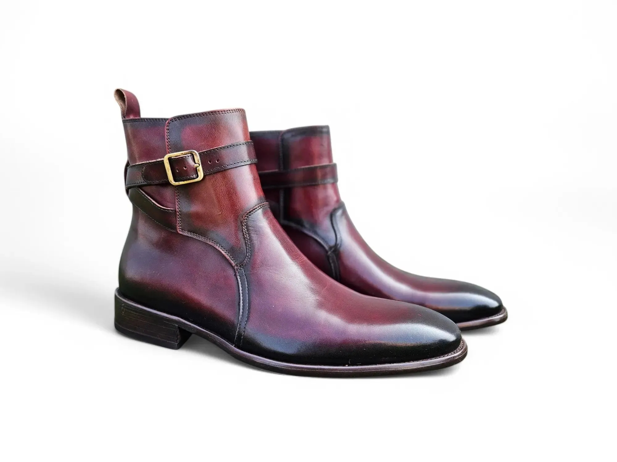 Buckle Leather Strap Boots comfy move