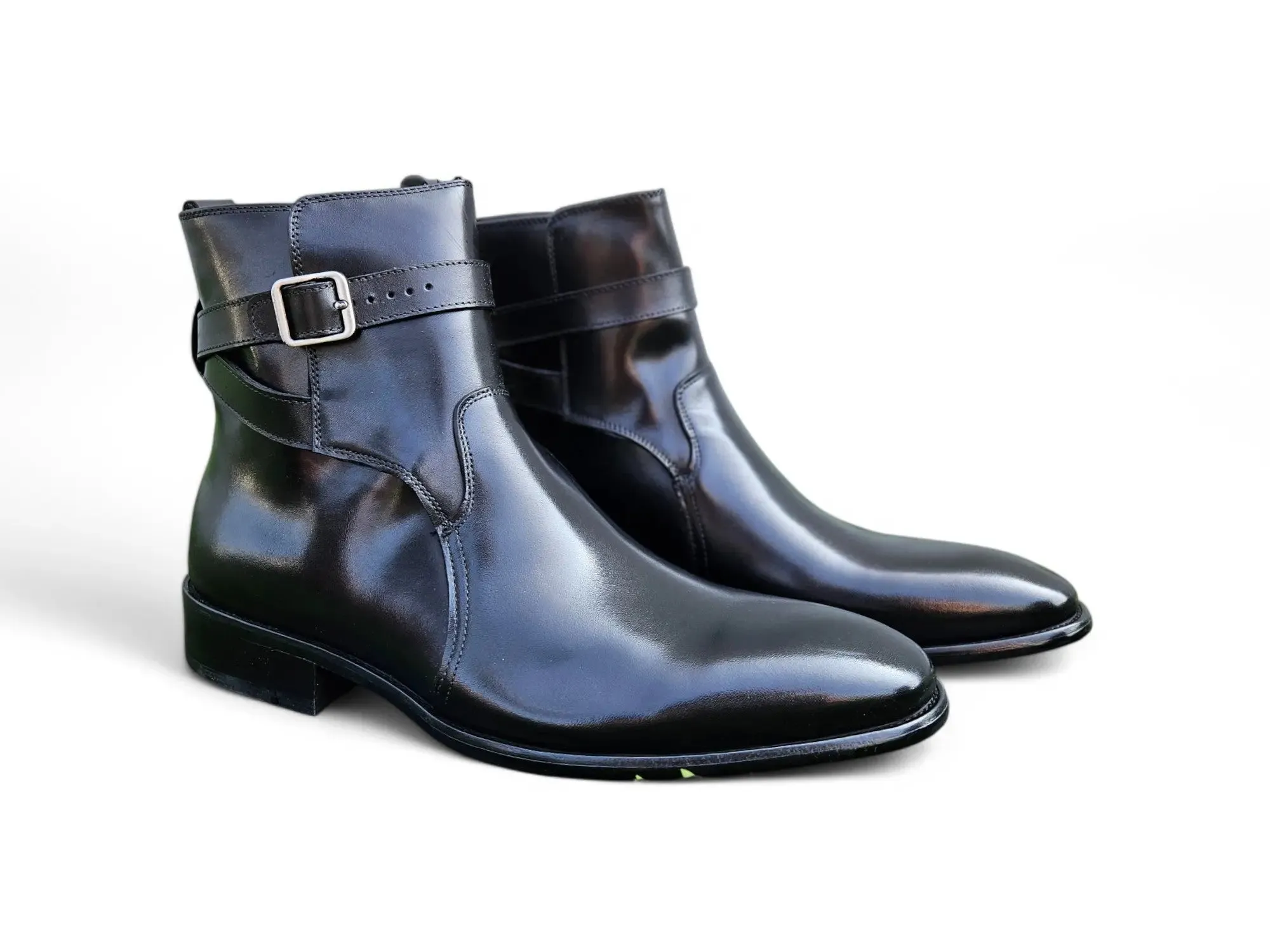Buckle Leather Strap Boots comfy move