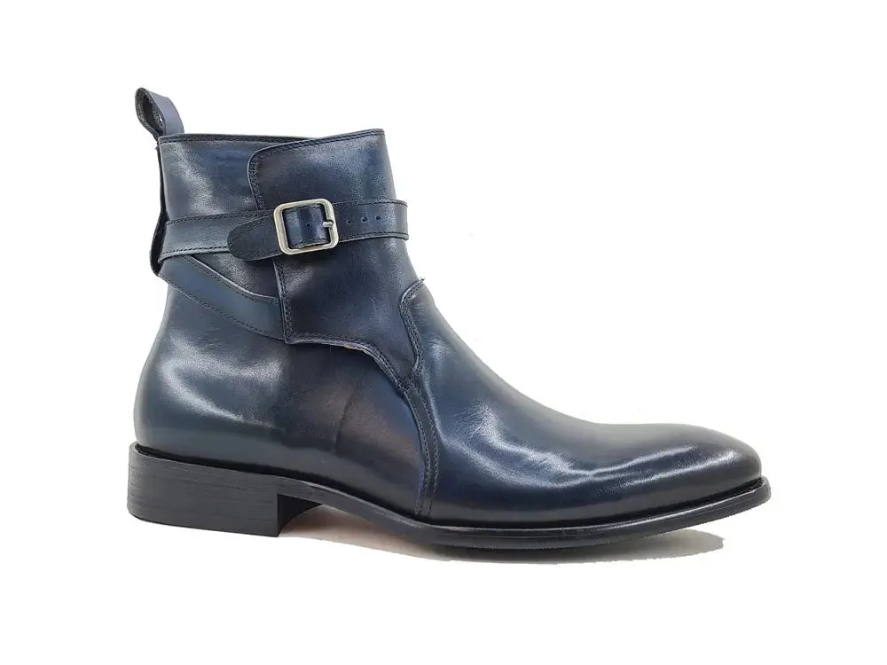 Buckle Leather Strap Boots comfy move