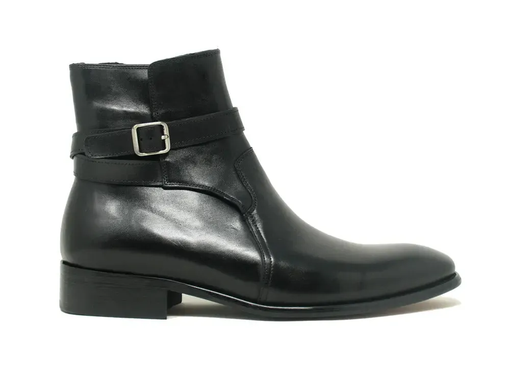 Buckle Leather Strap Boots comfy move
