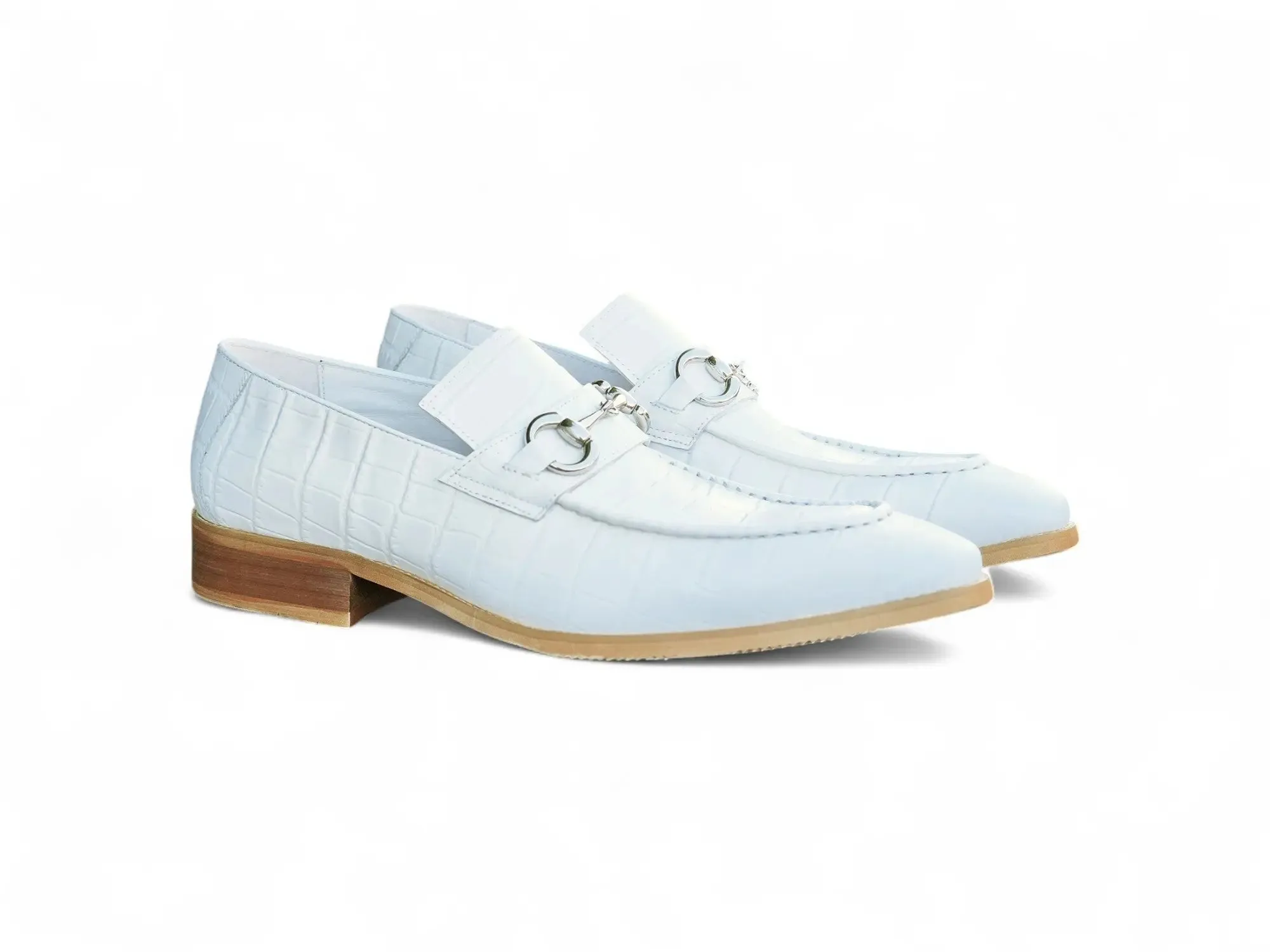 Buckle Loafer w Gator Embossed Leather smart casual