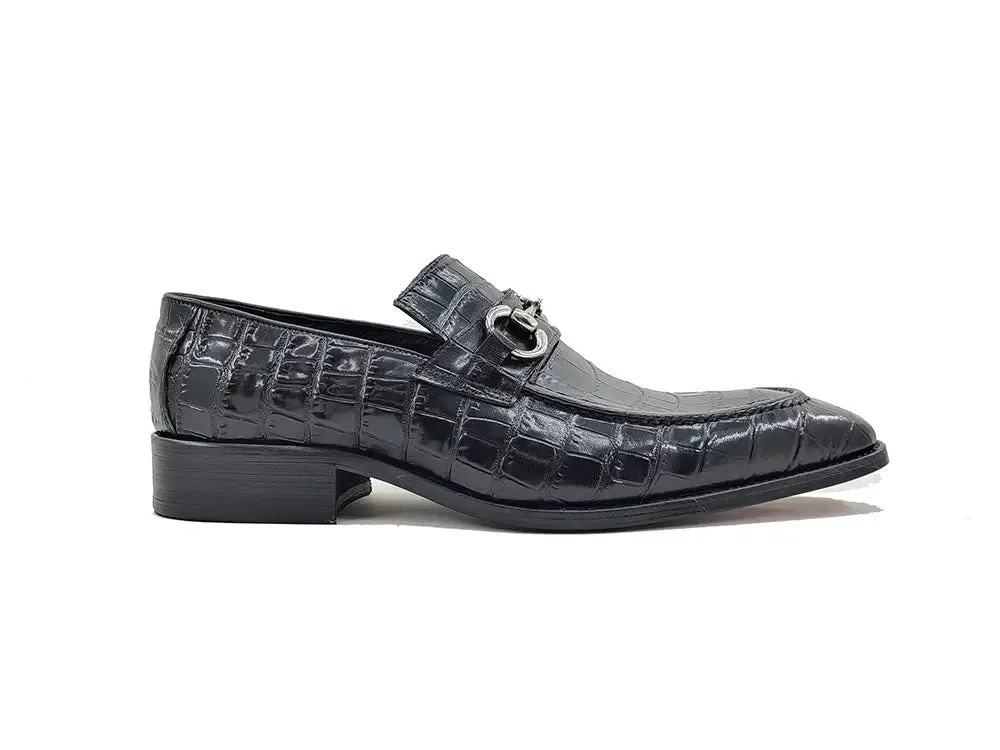 Buckle Loafer w Gator Embossed Leather smart casual