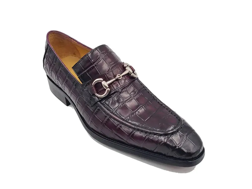Buckle Loafer w Gator Embossed Leather smart casual