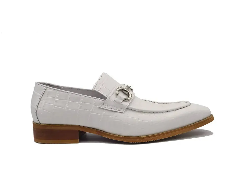 Buckle Loafer w Gator Embossed Leather smart casual