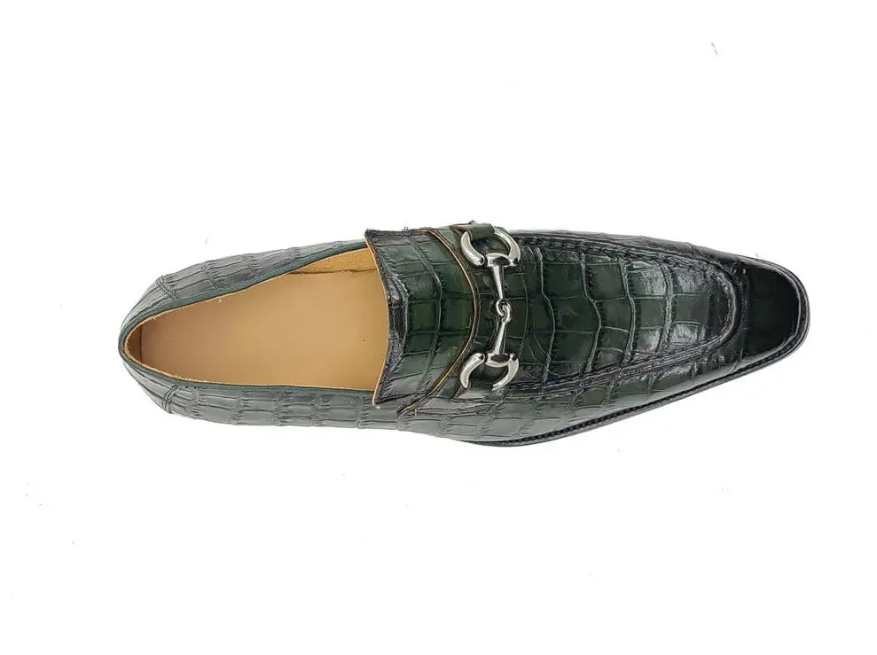 Buckle Loafer w Gator Embossed Leather smart casual