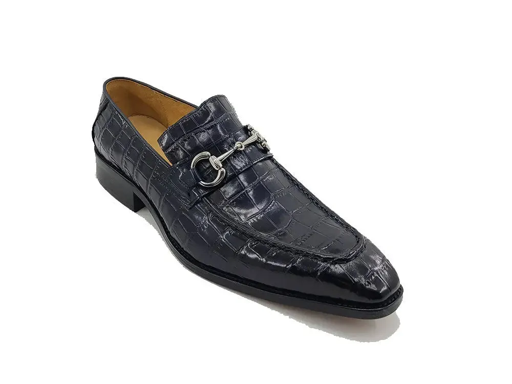 Buckle Loafer w Gator Embossed Leather smart casual