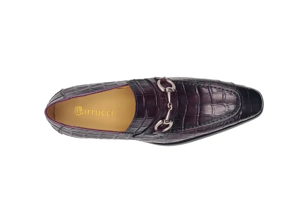 Buckle Loafer w Gator Embossed Leather smart casual