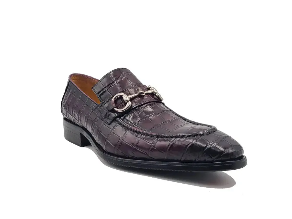 Buckle Loafer w Gator Embossed Leather smart casual