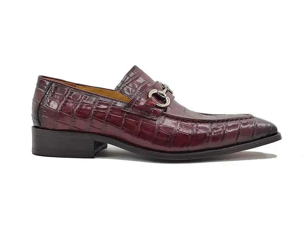 Buckle Loafer w Gator Embossed Leather smart casual