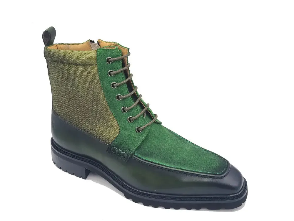 Burnished Calfskin & Suede Slip-On Boot storm ready