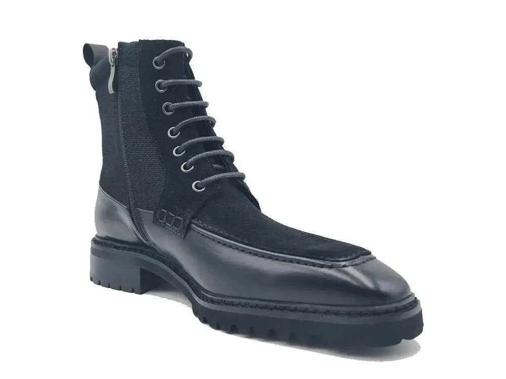 Burnished Calfskin & Suede Slip-On Boot storm ready