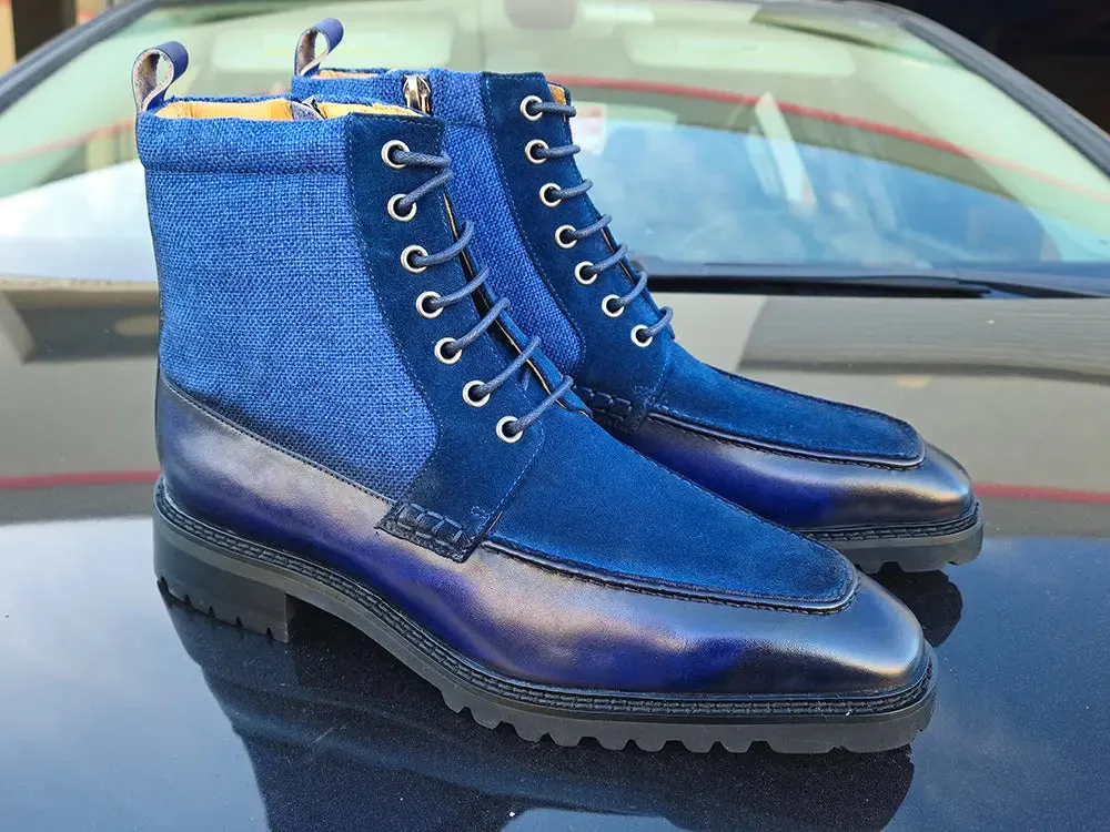 Burnished Calfskin & Suede Slip-On Boot storm ready