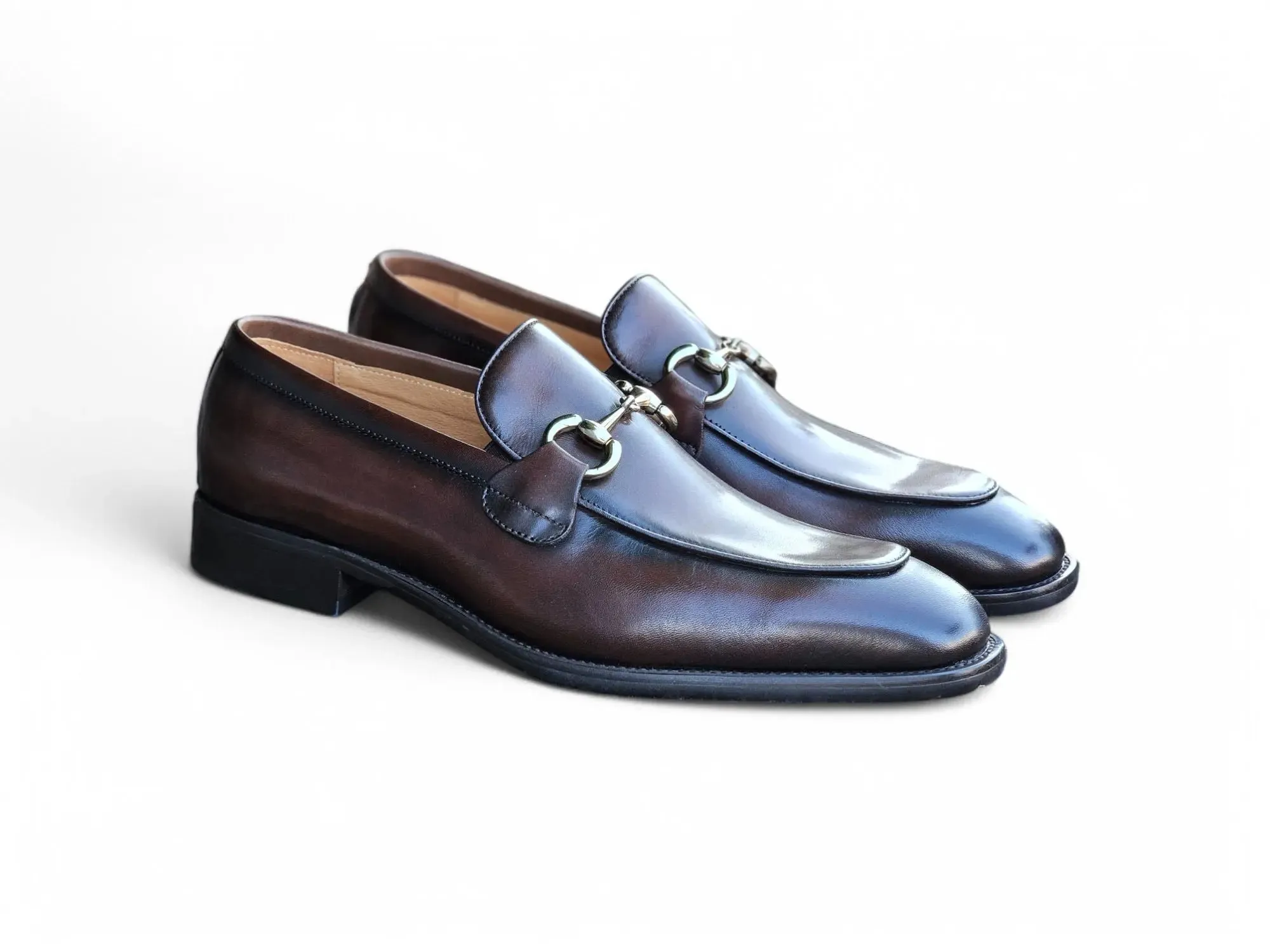 Burnished Calfskin Horsebit Loafer outfit flow
