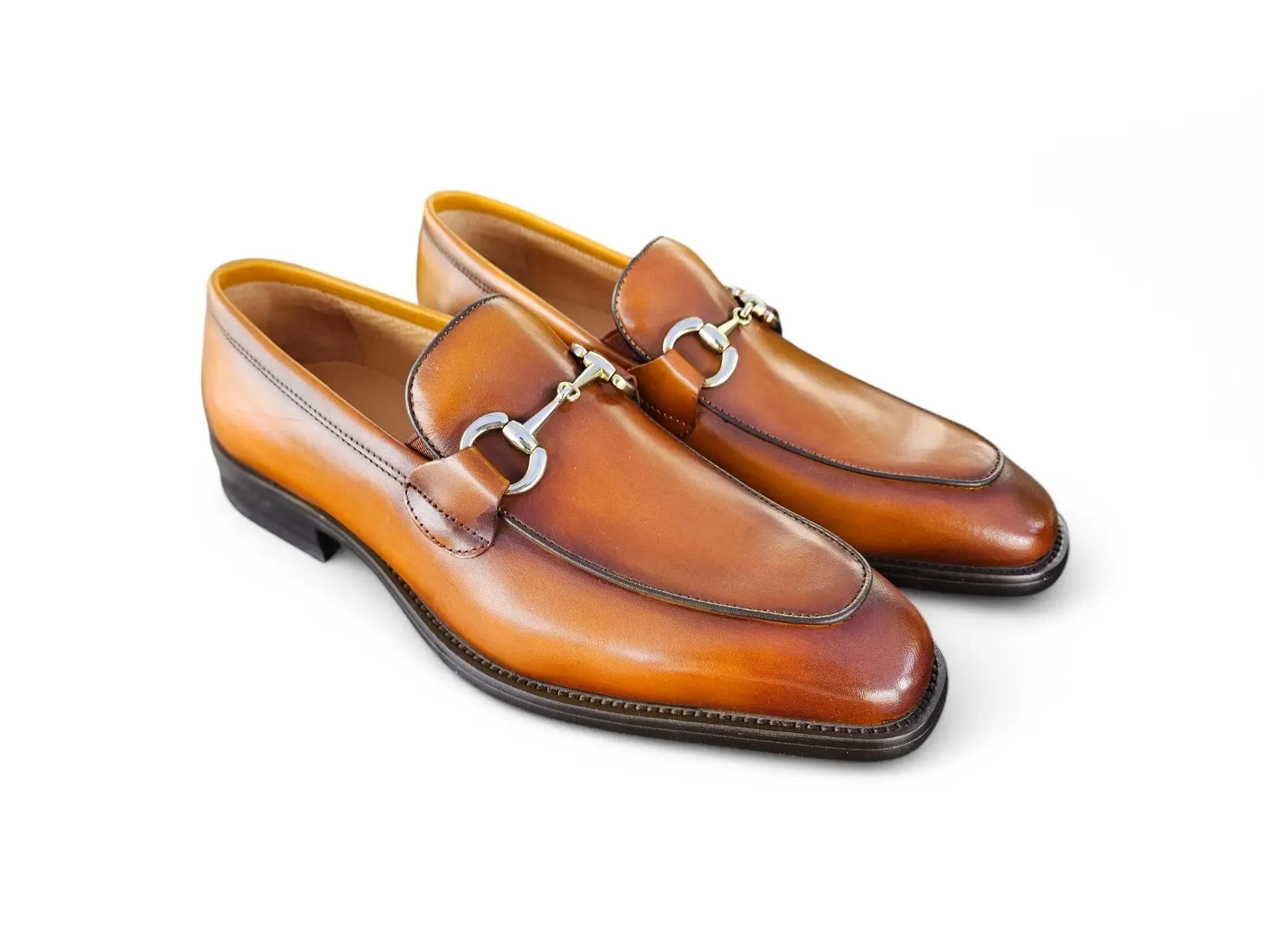 Burnished Calfskin Horsebit Loafer outfit flow