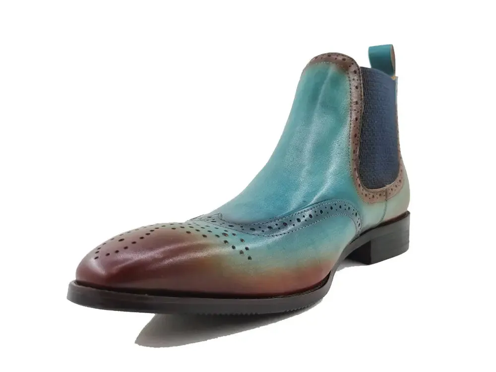 Burnished Calfskin Wingtip Boot trek bold