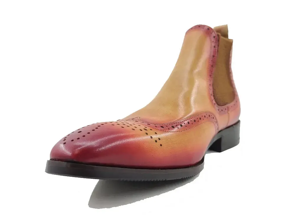 Burnished Calfskin Wingtip Boot trek bold