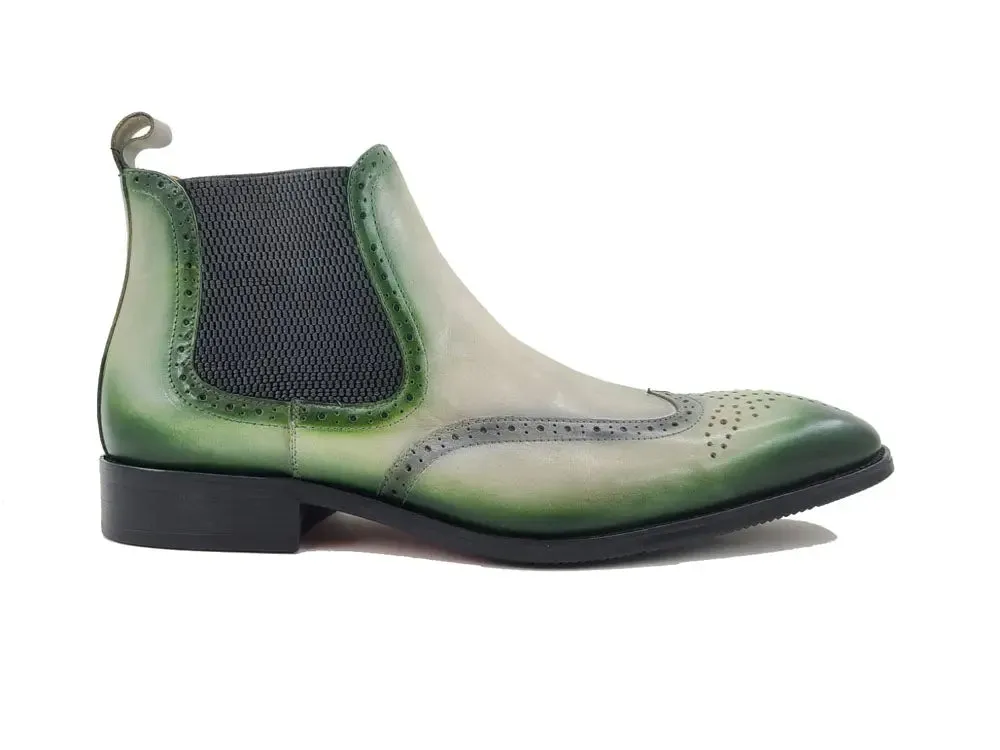 Burnished Calfskin Wingtip Boot trek bold