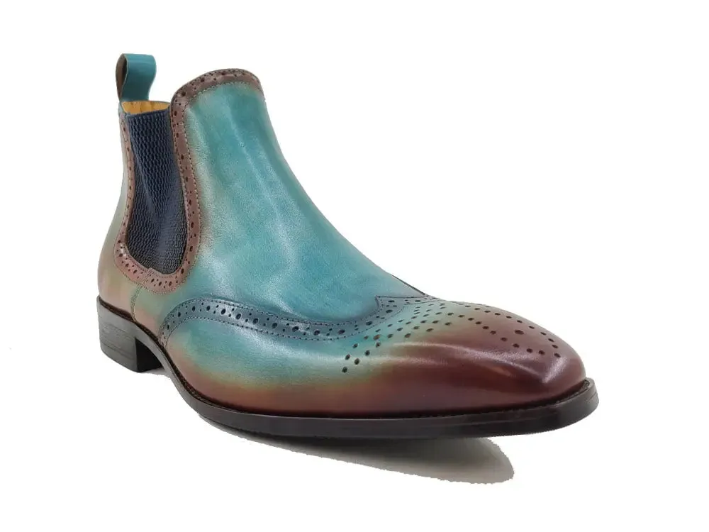 Burnished Calfskin Wingtip Boot trek bold