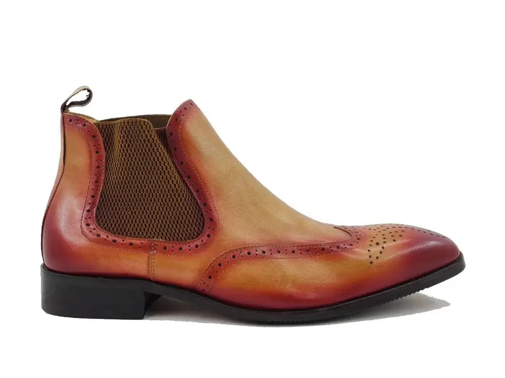 Burnished Calfskin Wingtip Boot trek bold