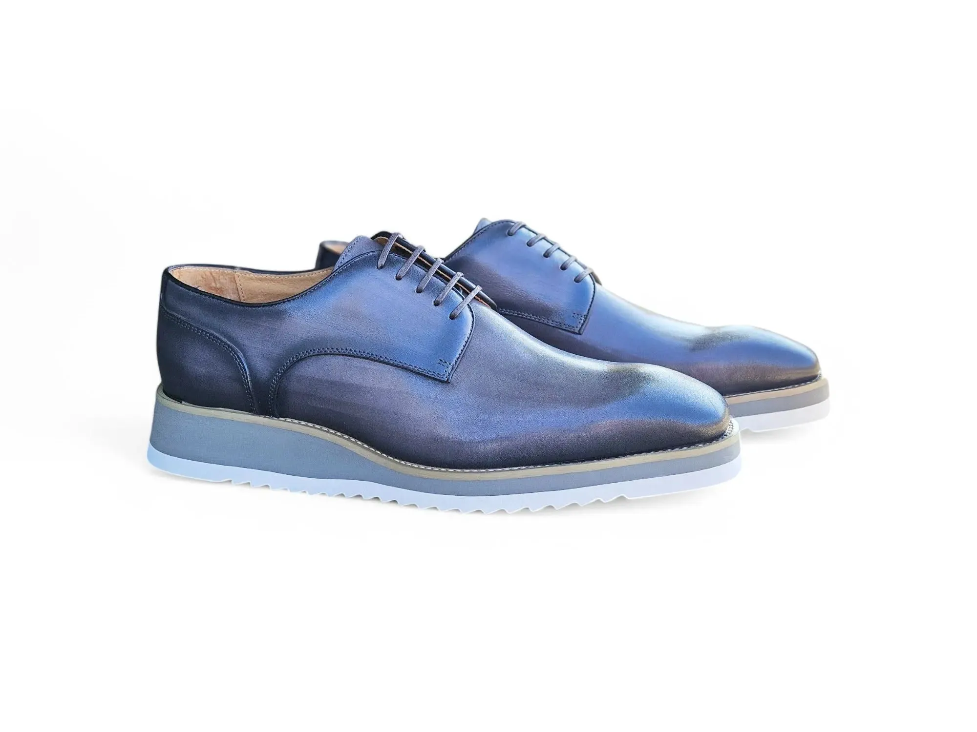Burnished Lace-up Leather Derby elite taste