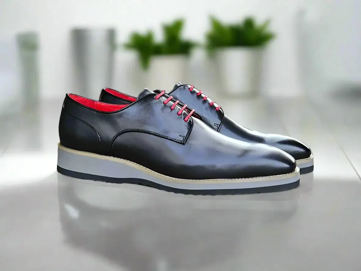 Burnished Lace-up Leather Derby elite taste